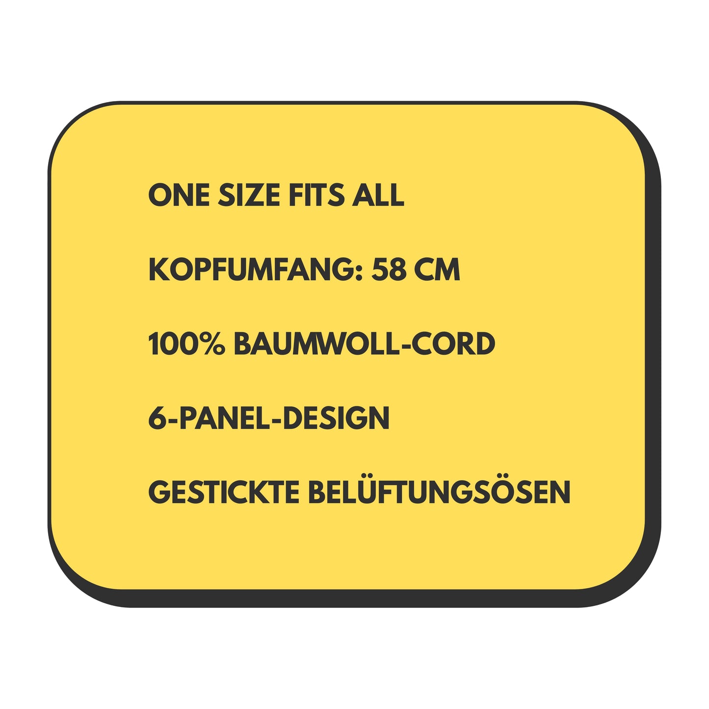 Beige Cord Cap personalisierbar — individuell bestickbar, rote Schrift