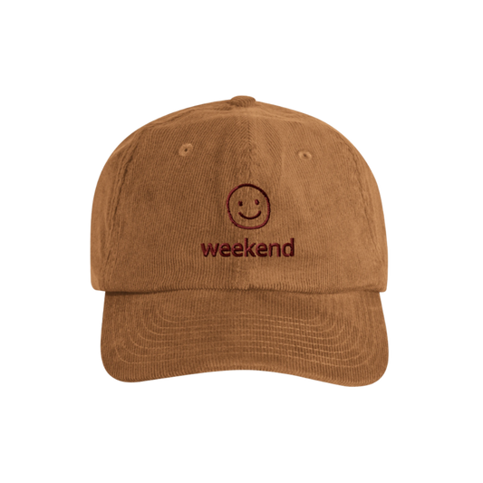 Beige Cord Cap — personalisierbar (Smile + eigener Text)
