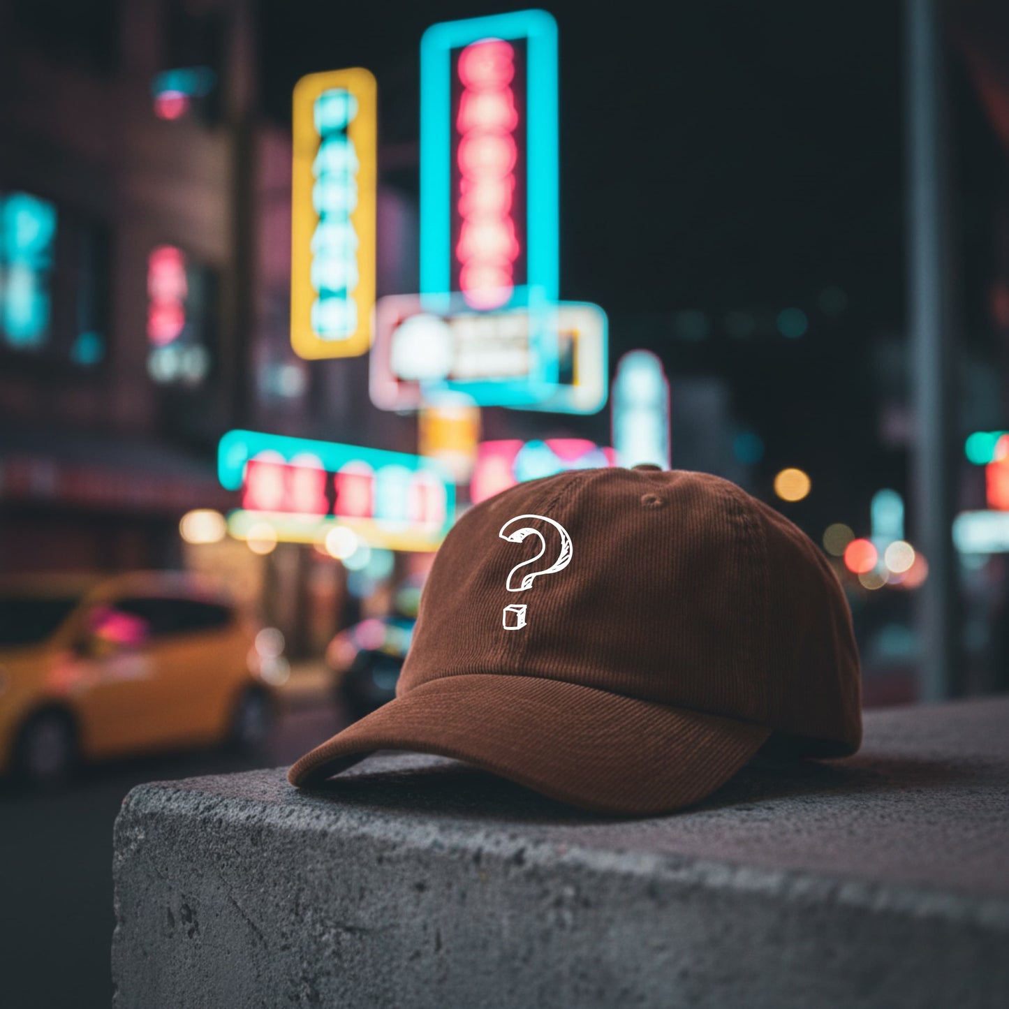 Beige Cord Cap — personalisierbar (Smile + eigener Text)