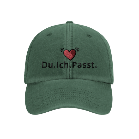 Grüne Dad-Cap — Herz-Symbol & eigener Text personalisierbar