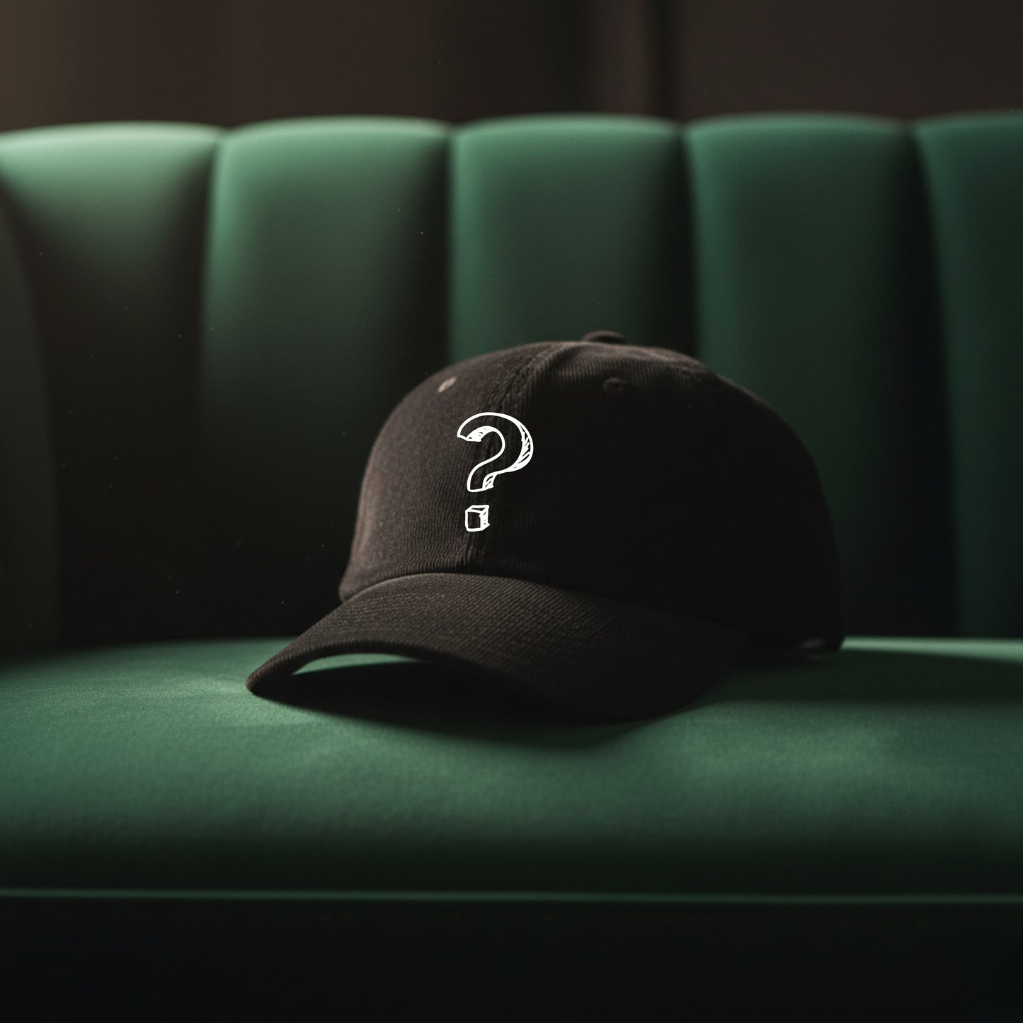 Schwarze Cord Cap — personalisierbar mit gelber Schrift