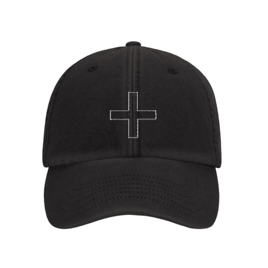 Schwarze Vintage Cap — Bildupload & individuell gestalten