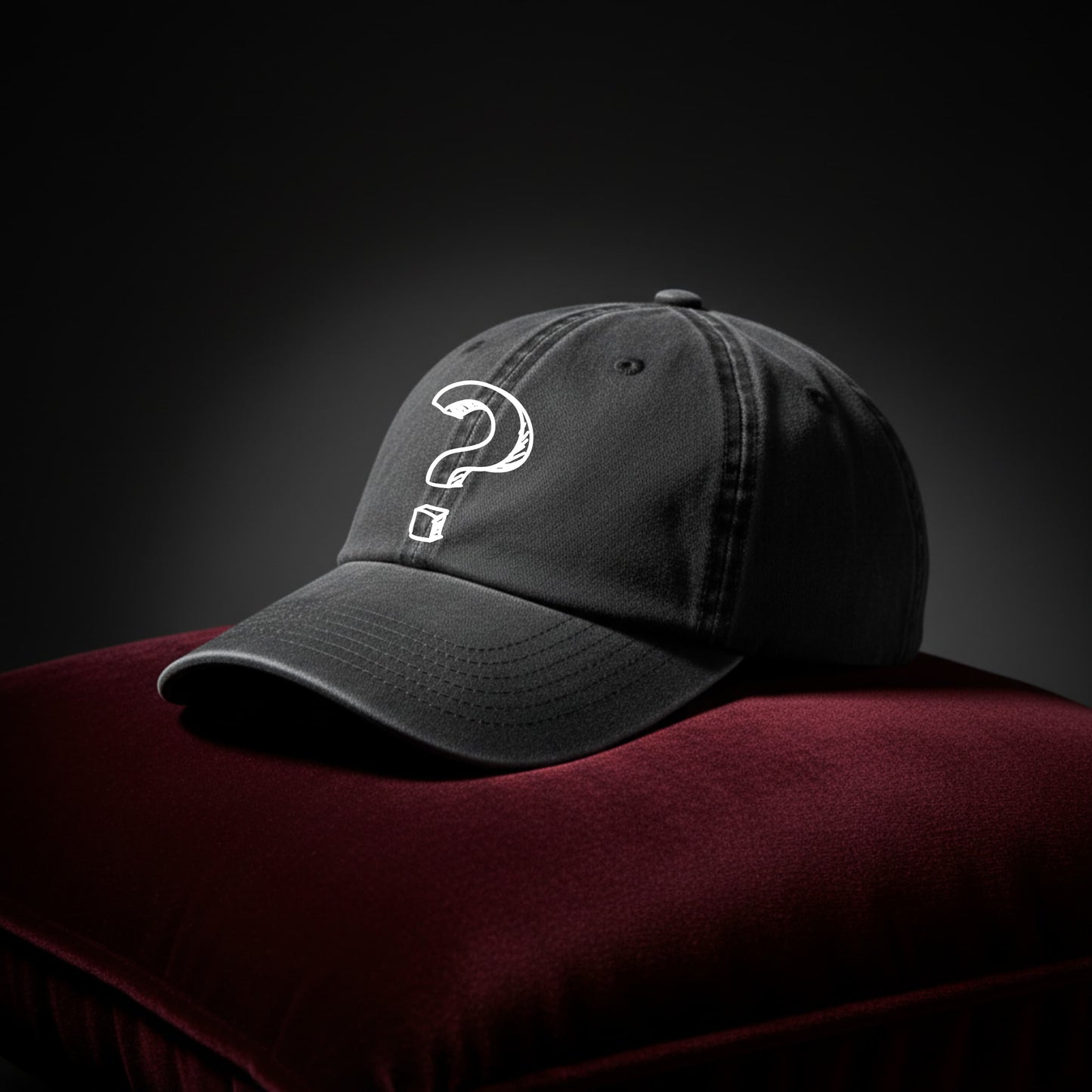 Schwarze Vintage Cap — Bildupload & individuell gestalten