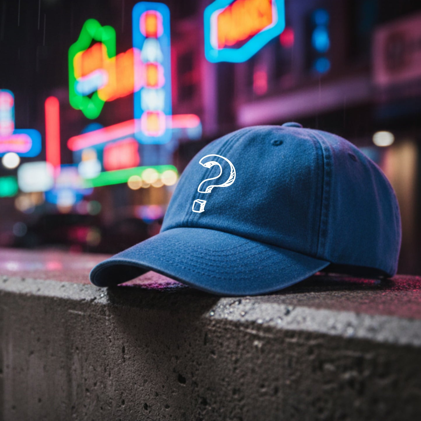 Hellblaue Dad-Cap — weiße Stickschrift personalisierbar