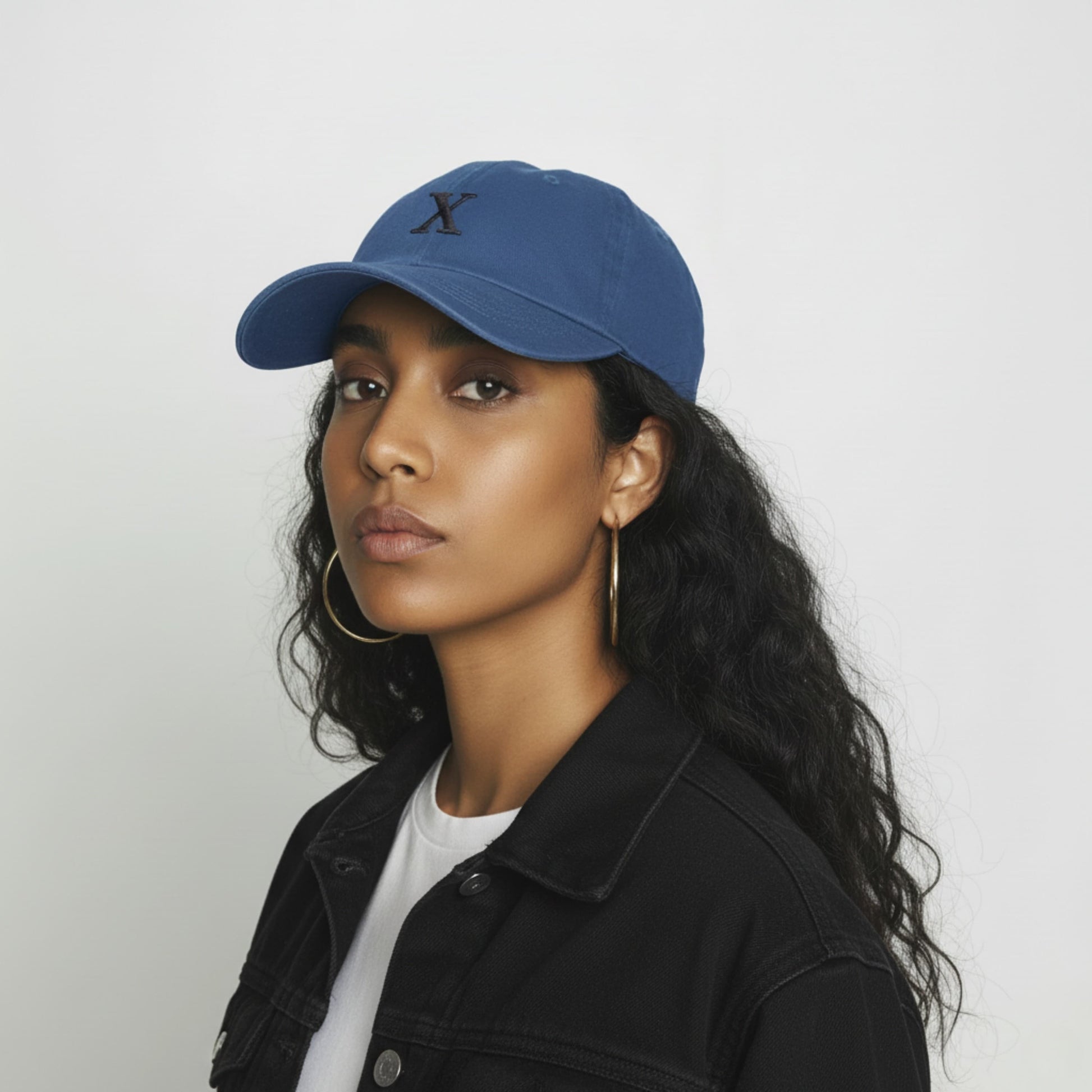 Cornflower Blau Cap stoffstruktur – closeup