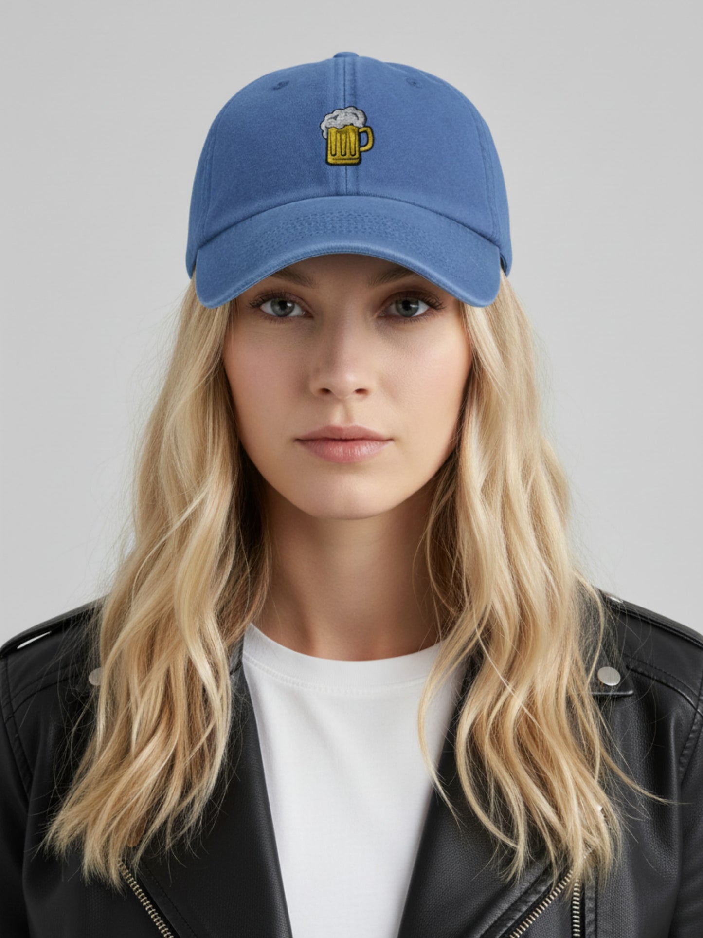 Vintage Blau Cap model – Model mit personalisierter Cap
