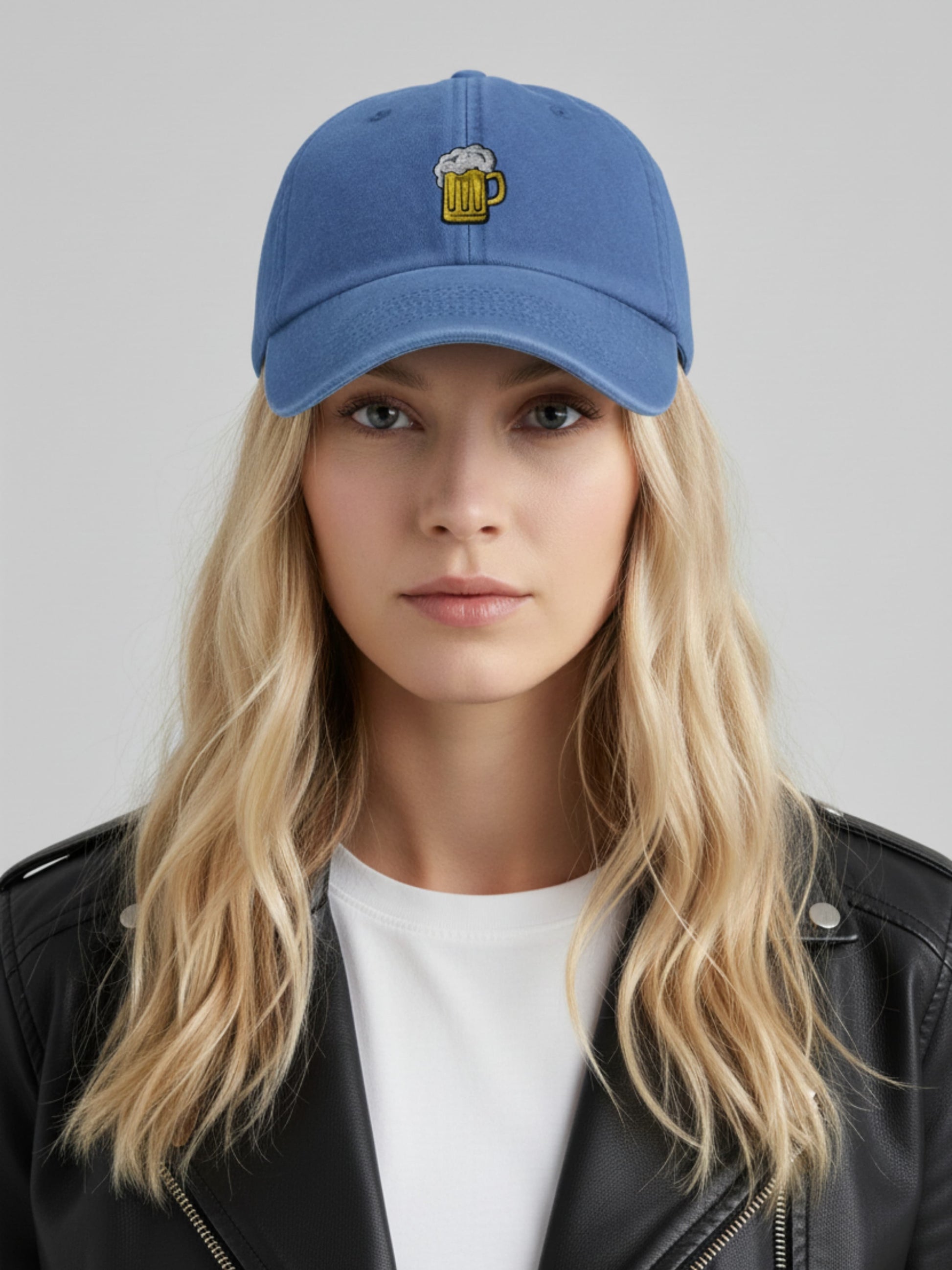 Vintage Blau Cap model – Model mit personalisierter Cap