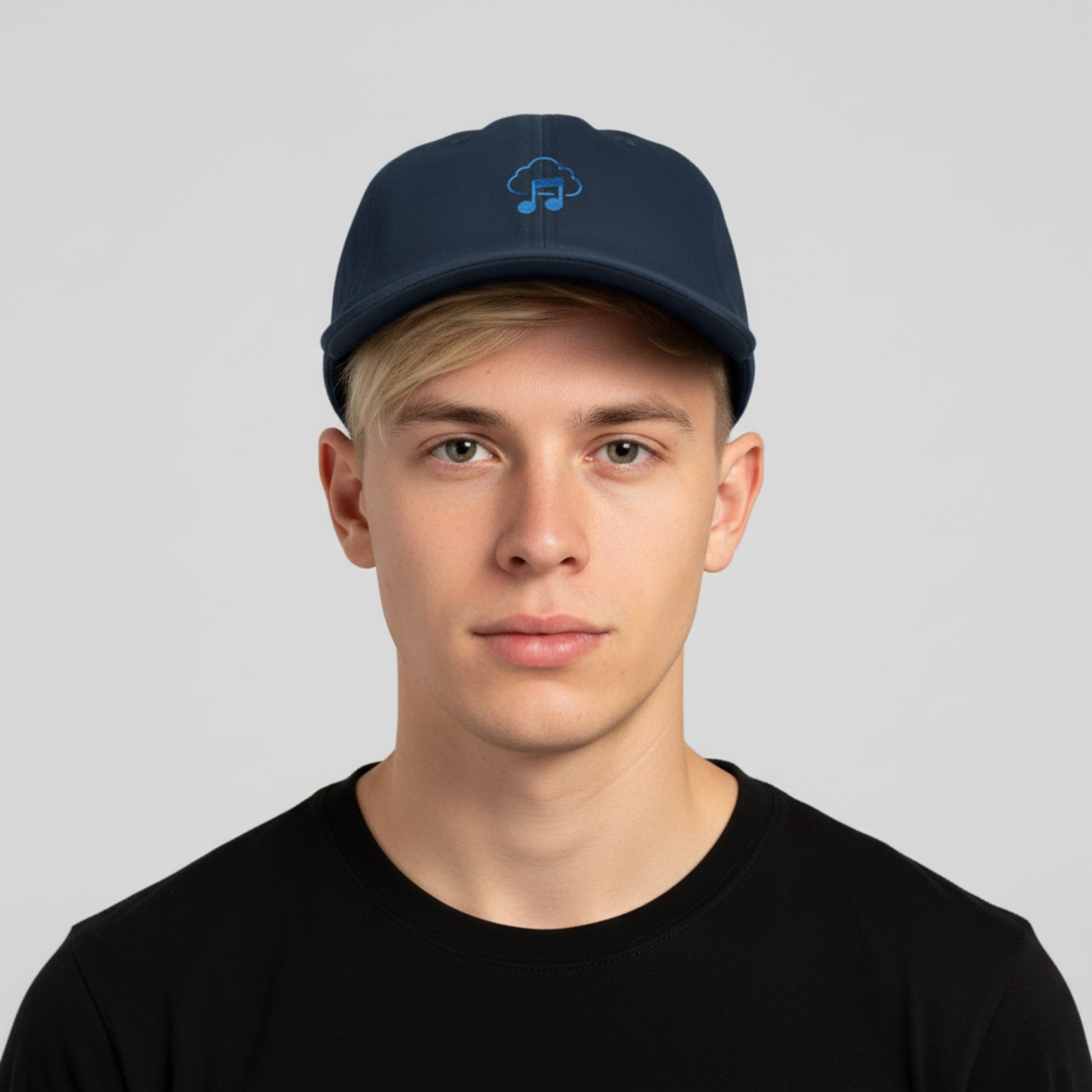 Vintage Denim Cap model – Model trägt personalisierte Cap